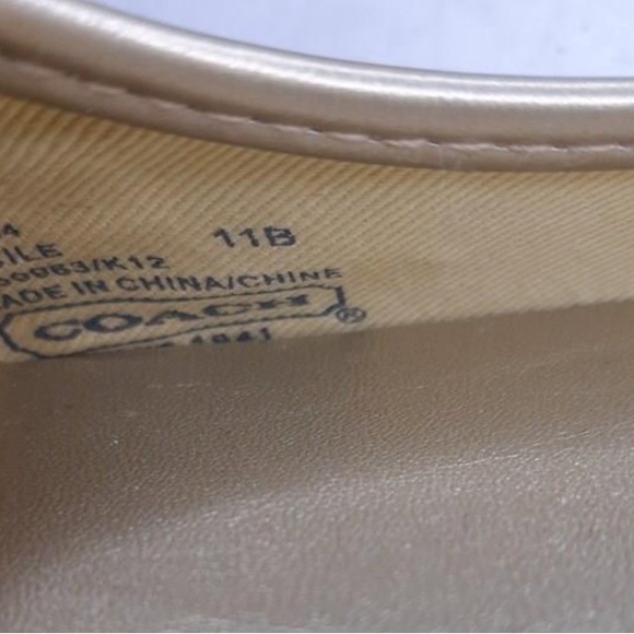 Coach Brown & Gold Color CC Canvas Slip On Flats Women's Size 11 - Picture 5 of 5
